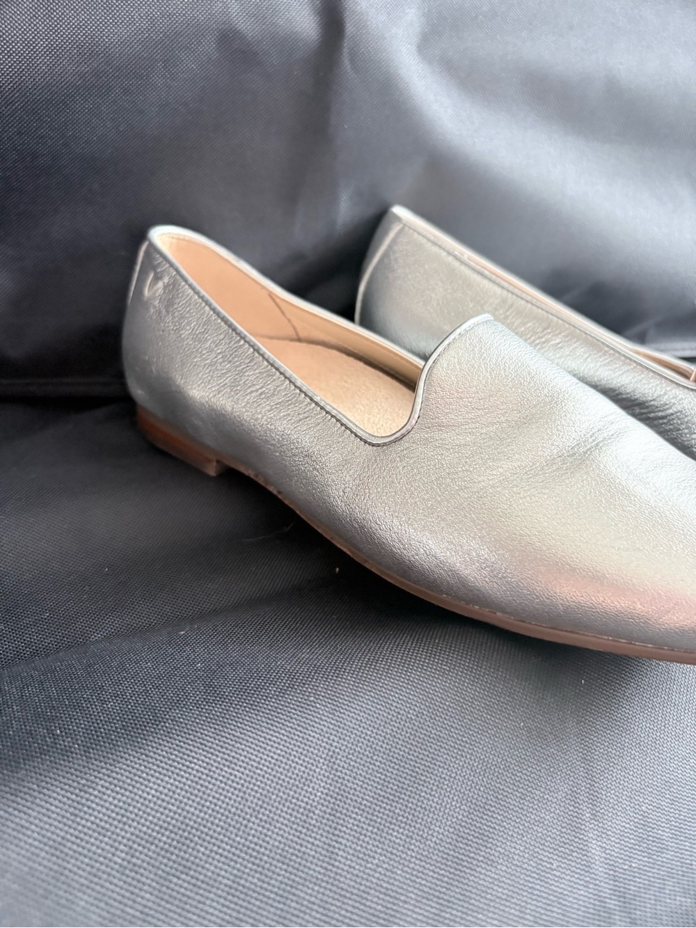 Vionic Metallic Silver Slip-On Loafers